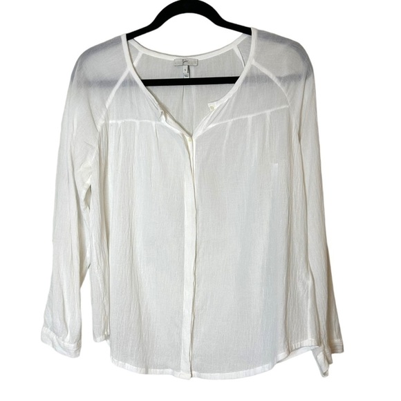 Anthropologie Joie White Button Down Long Sleeve Blouse - Picture 2 of 9